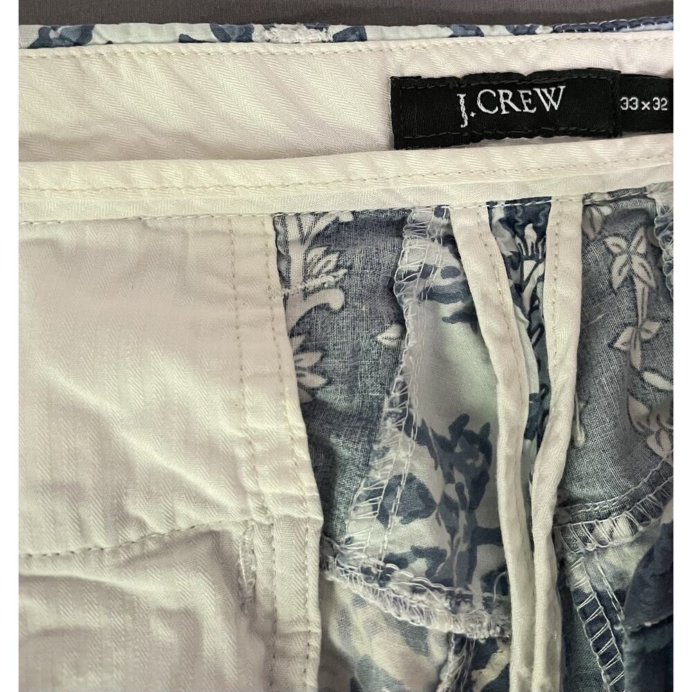 J.Crew Men’s 33x32 Blue White Patchwork Paisley Pants Excellent Cond - Picture 6 of 14